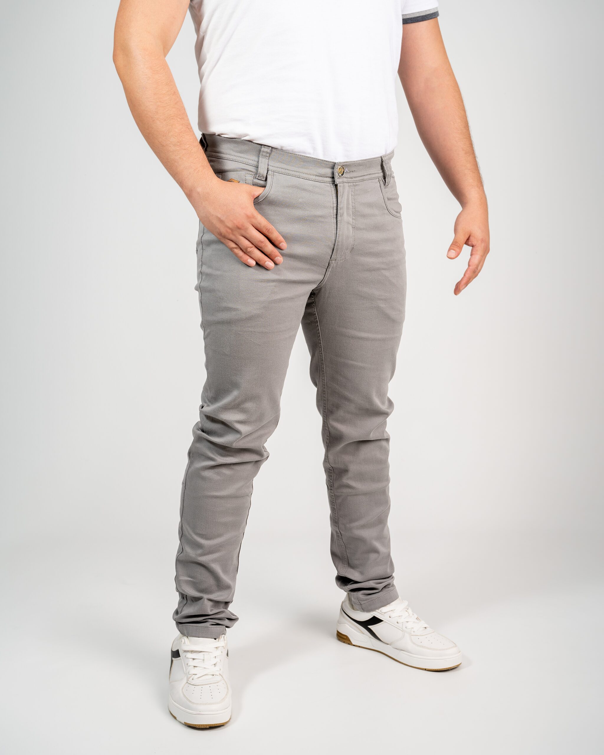 Pantalon Drill, Tela Tafetan con Bolsillo de Parche 5187 – Peroxido Jeans