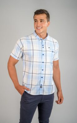 CAMISA DE MANGA CORTA CON ESTAMPADO DE LÍNEAS