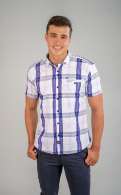 CAMISA DE MANGA CORTA CON ESTAMPADO DE LÍNEAS