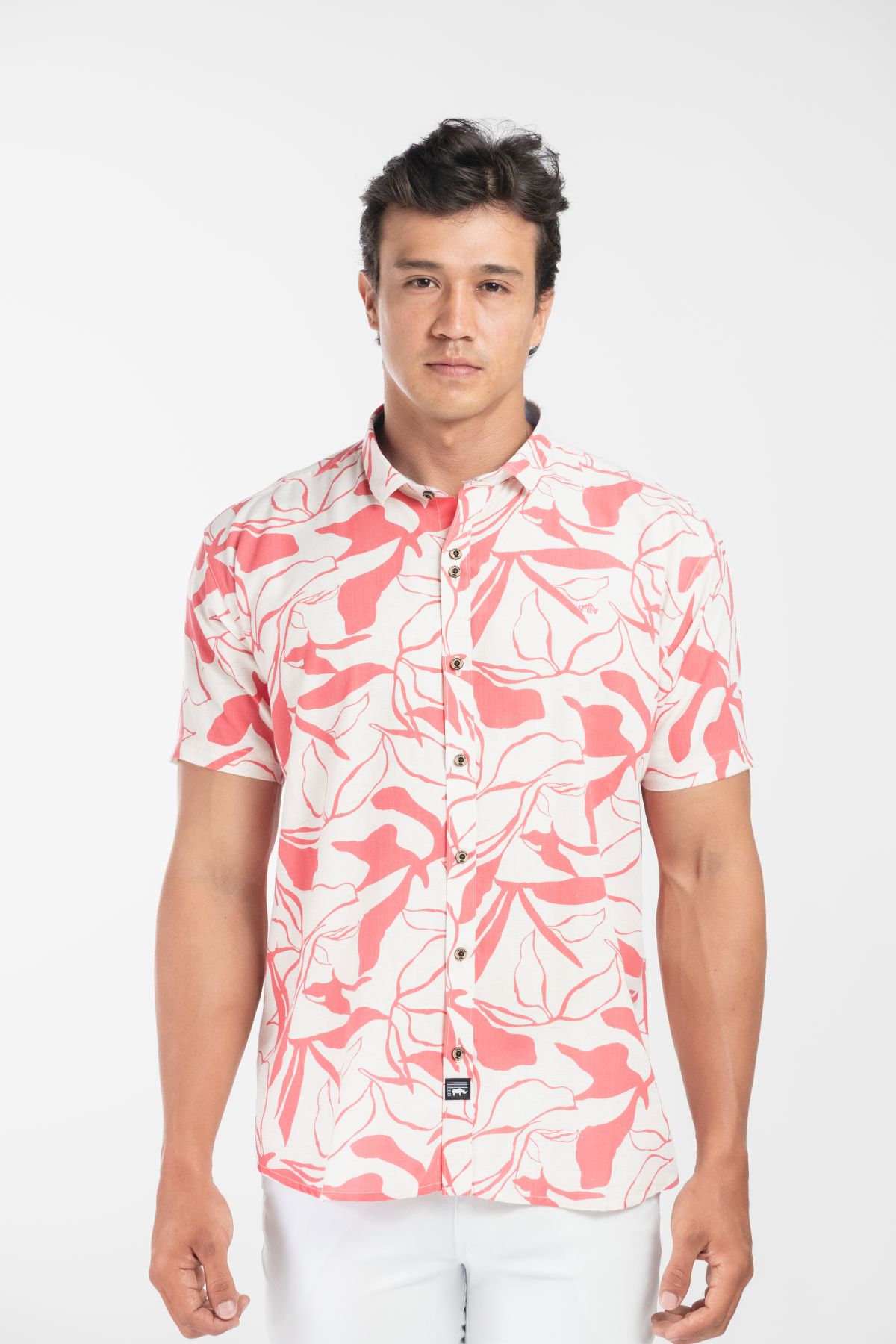 CAMISA  MANGA CORTA EN TELA DE LINO