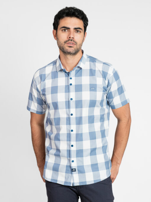 CAMISA DE MANGA CORTA CON ESTAMPADO DE CUADROS