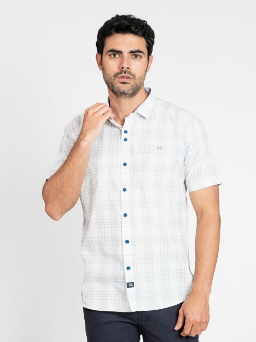 CAMISA DE MANGA CORTA CON ESTAMPADO DE CUADROS