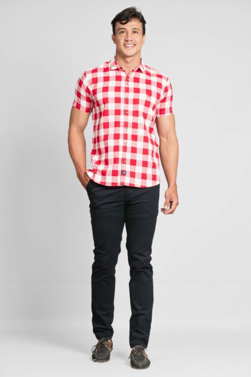CAMISA DE MANGA CORTA CON ESTAMPADO DE CUADROS - Imagen 2