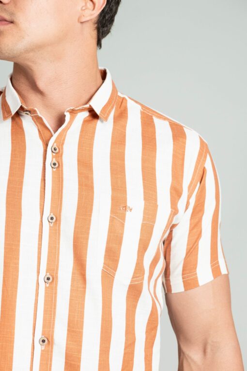 CAMISA DE MANGA CORTA CON ESTAMPADO DE LÍNEAS - Imagen 4