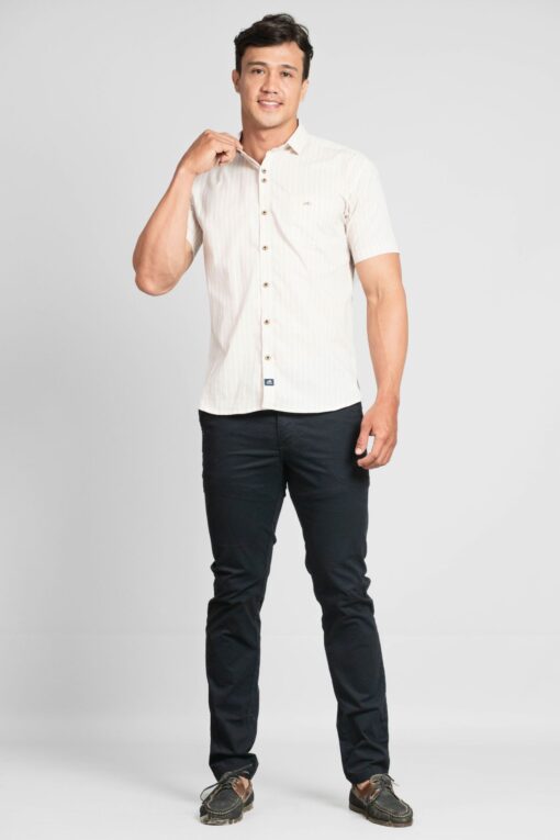 CAMISA DE MANGA CORTA CON ESTAMPADO DE LÍNEAS - Imagen 2
