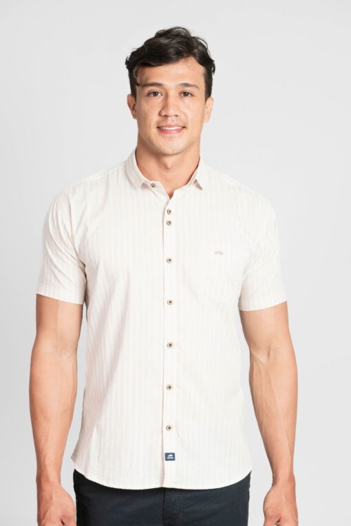 CAMISA DE MANGA CORTA CON ESTAMPADO DE LÍNEAS