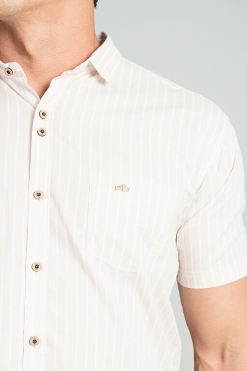 CAMISA DE MANGA CORTA CON ESTAMPADO DE LÍNEAS - Imagen 4