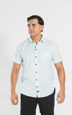 CAMISA  MANGA CORTA CON ESTAMPADO DE LÍNEAS