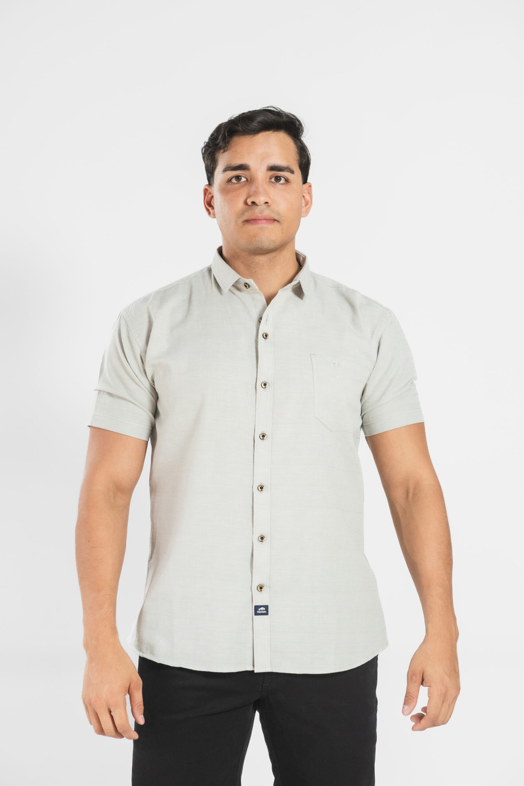 CAMISA EN LINO TEXTURIZADO